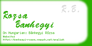rozsa banhegyi business card